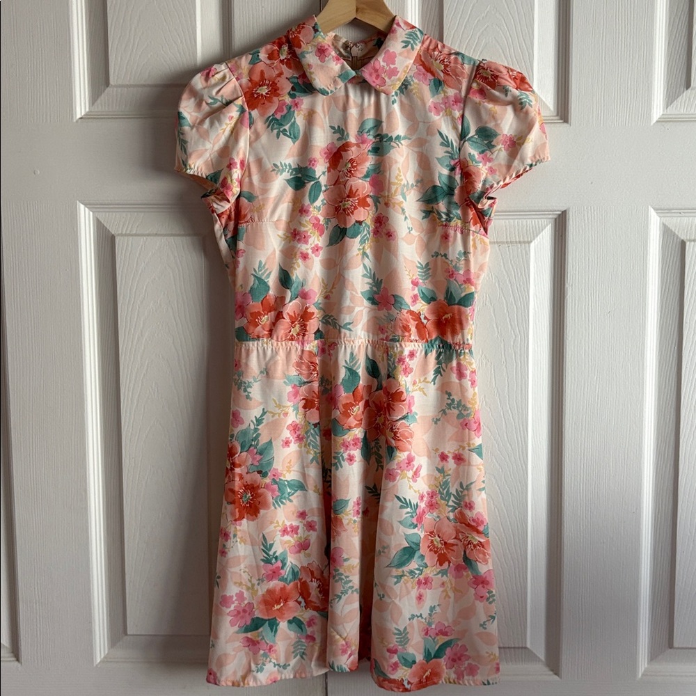 Reformation Pastel Floral Mini Collar Dress